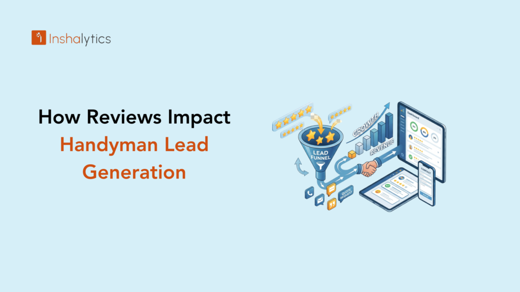 Your next client is reading your reviews right now. Before they call. Before they visit your website. Before they compare your price to anyone else's. For a handyman business, reviews are not just a reputation signal; they are a lead generation engine. They determine whether you rank in local search, whether homeowners trust you enough to call, and whether you close jobs at the rates you want to charge. This article covers exactly how reviews impact handyman lead generation, which platforms matter most, and how to build a review system that works on autopilot so you can focus on the work. Why Reviews Are More Than Just a Trust Signal for Handymen? Most handyman business owners understand that reviews build trust. Fewer understand that reviews are also a direct input into how many leads they receive. The relationship between your review profile and your lead volume is measurable, consistent, and significant. How Google Uses Your Review Count and Star Rating to Rank Your Business? Google treats your review profile as a prominence signal, one of the three primary factors in local search rankings alongside relevance and distance. Businesses with more reviews and higher ratings consistently outrank competitors with thinner review profiles, even when the competition has been in business longer. This is not just about appearing credible. It is about appearing at all. A handyman business with 12 reviews ranked below four stars may not show up in the Google Map Pack for "handyman near me" in a competitive market. The same business with 60 reviews at 4.8 stars is positioned entirely differently. Our SEO services include review profile building as a core component because, without it, even a technically strong website struggles to rank locally. The Revenue Math: What One More Star Can Do to Your Lead Volume According to BrightLocal's research, a 0.1-star increase in ratings improves conversions by 25%, and a Yelp-focused Harvard Business School study found that a full one-star increase in ratings can boost revenue by 5 to 9%. For a handyman business operating in a competitive local market, the difference between 3.9 stars and 4.4 stars can shift whether you appear in the Map Pack at all, which determines whether you receive dozens of inbound calls per month or none. Why Homeowners Read Reviews Before They Ever Call? The homeowner's decision process for hiring a handyman follows a predictable pattern: search, scan, read, decide. They search for a handyman near them. They scan the results for familiar names and ratings. They read two to five reviews carefully. Then they decide who to call. In most cases, the business with the strongest combination of star rating and review volume wins that call, regardless of how long they have been in business or how many trucks they have on the road. How Do Reviews Actually Affect Handyman Lead Generation? Reviews affect lead generation in two distinct and compounding ways: they improve your ranking so more people see your business, and they improve your conversion rate so more of those people choose to contact you. Direct answer: Reviews affect handyman lead generation by improving your local search ranking, bringing more people to your listing, and serving as social proof that converts visitors into callers. More reviews and higher ratings produce more leads directly, not indirectly. Reviews as a Local SEO Ranking Factor: What the Data Shows? Google's local search algorithm incorporates review signals into ranking decisions. The specific factors include total review count, average star rating, review recency (recent reviews carry more weight than old ones), and whether reviews contain relevant keywords about your services. A homeowner who writes "John fixed our drywall fast and left no mess" is doing more than sharing an experience; they are adding keyword-relevant content to your Google Business Profile that strengthens your relevance for drywall-related searches. How Positive Reviews Shorten the Time From Click to Call? Every moment of friction in the decision process is a moment where a homeowner might close the tab and call someone else. Strong reviews eliminate friction. When a potential client sees 78 five-star reviews with specific comments about reliability, clean work, and fair pricing, they do not spend additional time researching. They call. The shorter the gap between seeing your listing and picking up the phone, the more jobs you win. The Connection Between Review Velocity and Google Map Pack Placement Review velocity, the rate at which new reviews are arriving, matters to Google's algorithm. A business that had 40 reviews two years ago and has received none since signals stagnation. A business that receives two to three new reviews per month signals active operation and happy customers. Maintaining consistent review velocity is one of the reasons our digital marketing clients who sustain review-generation systems continue to see improved local rankings over time rather than plateauing. The Platforms That Matter Most for Handyman Reviews Not all review platforms are equal. For a handyman business focused on local lead generation, some platforms produce far more ROI than others. Google Business Profile Reviews: The Non-Negotiable Starting Point Google Business Profile reviews are the most important reviews your business can have, full stop. They directly influence your local search ranking, they appear in the Map Pack alongside your phone number and photos, and they are the first thing most homeowners see when they search for your business by name. Every other review platform is secondary to Google. Your goal should be to build a healthy volume of Google reviews first, then expand to other platforms. Aim for a minimum of 25 to 30 Google reviews before investing effort in other platforms. Inshalytics' lead generation services include a review profile strategy as part of every local campaign. Yelp, Angi, and Facebook: When Secondary Platforms Matter Yelp matters in markets where homeowners have a strong habit of using it for home services research. Angi (formerly Angie's List) carries credibility with a segment of homeowners who specifically trust vetted-contractor platforms. Facebook reviews provide social proof in a channel where your neighbors and community members are active. None of these replaces Google, but if you are already maintaining a strong Google review profile, building a presence on one or two additional platforms amplifies your credibility and captures leads who start their search outside of Google. Why Review Consistency Across Platforms Builds Compounding Trust? A homeowner who sees your business on Google with 65 reviews at 4.9 stars, then checks your Yelp profile and sees another 15 reviews at 4.7 stars, then checks Facebook and sees community members recommending you, that homeowner does not call your competitors. The consistency of social proof across multiple platforms creates a credibility profile that feels impossible to argue with. That is exactly the kind of presence that supports premium pricing and makes your phone ring first. How to Build a Review-Generation System That Works on Autopilot? The biggest reason handyman businesses have weak review profiles is not that clients are unhappy. It is that asking for reviews feels awkward and falls through the cracks when you are busy. The solution is a system, not a habit. The Best Time to Ask for a Review (And How to Ask Without It Feeling Awkward) The best moment to ask for a review is immediately after a job is complete and the client has expressed satisfaction. At that moment, their experience is fresh, their problem is solved, and they feel grateful. A simple, direct ask works: "I'm glad everything looks good. If you have a minute, a Google review would really help my small business. I'll text you a direct link." That framing is personal, honest, and non-pushy. What does not work is asking via an invoice sent two weeks after the job. The emotional peak has passed, and the request feels transactional. Automating Review Requests After Every Job The most consistent review-generation results come from automation. A text message sent 30 to 60 minutes after a job closes, with a direct link to your Google review page, removes both the awkwardness of the in-person ask and the forgetting-to-follow-up problem. Field service management platforms like Jobber and Housecall Pro offer built-in review request automation. Many field service management tools offer this as a built-in feature. For businesses not using those platforms, a simple SMS tool and a template message achieve the same outcome. How to Respond to Negative Reviews Without Damaging Your Reputation? Negative reviews are inevitable. How you respond to them matters more than the reviews themselves. A calm, professional response that acknowledges the client's experience, avoids defensiveness, and offers to resolve the issue signals to every future homeowner reading that review that you are a professional who stands behind your work. Never argue with a reviewer publicly. Never accuse them of being wrong. A short, respectful response that shows accountability often does more to build trust with prospects than a hundred positive reviews. How Inshalytics Turns Your Reviews Into a Lead Generation Asset Reviews left on their own are passive. When strategically built, managed, and leveraged across your marketing, they become an active lead generation asset. Reputation Management as Part of a Full-Stack SEO Strategy At Inshalytics, we treat reputation management as inseparable from local SEO. Building your review profile is not a separate project; it is a core component of how we improve your local ranking and drive more inbound calls to your business. We help you set up the request process, track review velocity, and respond to reviews in a way that maintains your professional image. Using Review Content in Google LSAs and Paid Ads Strong reviews unlock additional lead generation channels. Google Local Service Ads display your star rating and review count prominently, and businesses with higher ratings receive more impressions at a lower cost. We incorporate your review profile into pay-per-click strategies so that the trust you have built translates directly into better ad performance and lower cost per lead. Building a Review System That Feeds Your Entire Marketing Funnel The compounding effect of a consistent review system is real. More reviews improve your local ranking, which drives more traffic. Higher ratings improve your conversion rate, which turns more traffic into calls. More calls produce more satisfied clients, who leave more reviews. This feedback loop, once established, becomes a self-reinforcing growth engine that makes every other part of your marketing more effective. Your reviews are either working for you or working against you; there is no neutral position. Contact our team to discuss how we build review systems and reputation strategies for handyman businesses, and let's start turning your client satisfaction into consistent lead flow.